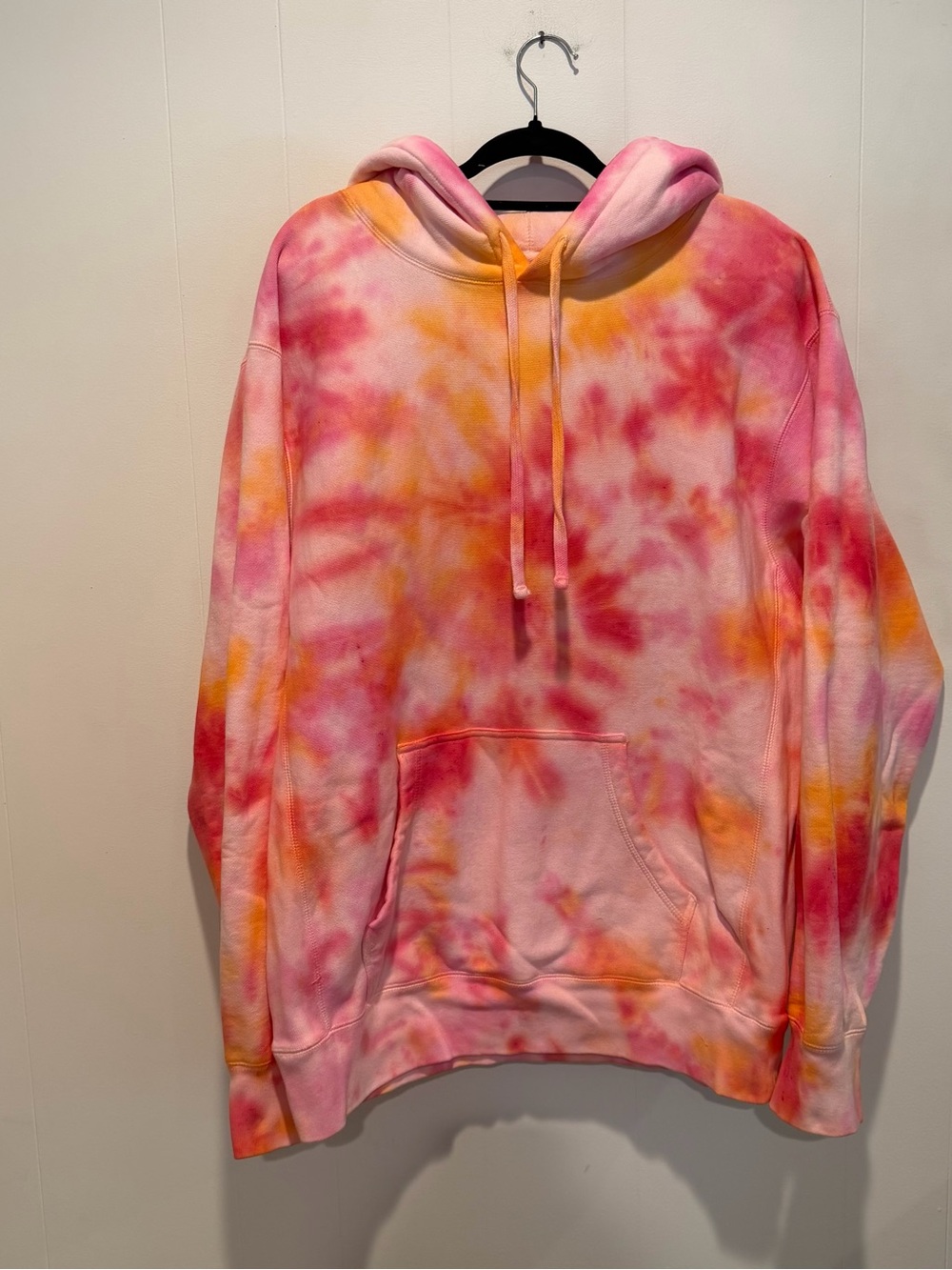 Independent Trading Company pink orange tie-dye hoodie Size XL NWOT